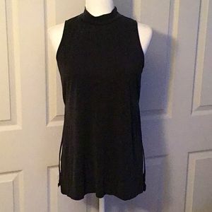 Black mock neck tank tunic